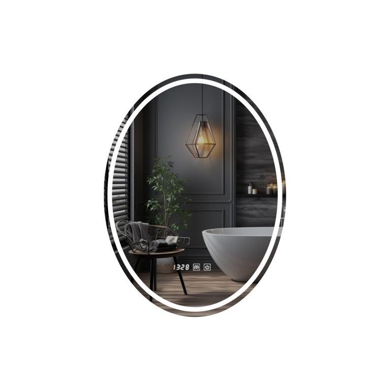 IREDA Lustro łazienkowe z oświetleniem LED, 80 x 60 cm